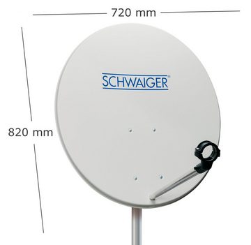 Schwaiger SPI992 011 Sat-Spiegel (72 cm, Stahl, hellgrau)