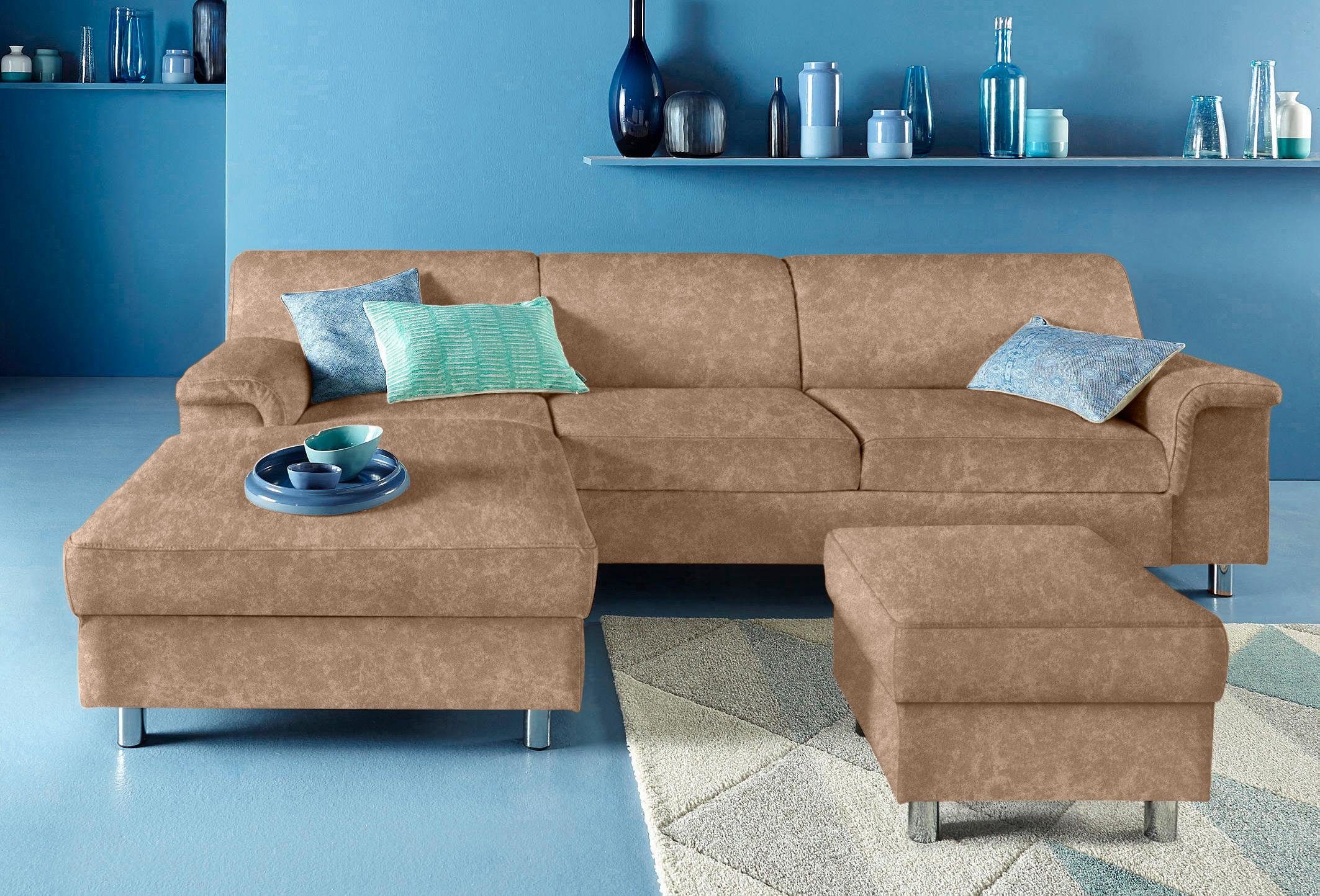 INOSIGN Ecksofa "Jamie, modern und elegant, Fußhöhe 9cm, L-Form,", wahlweis günstig online kaufen