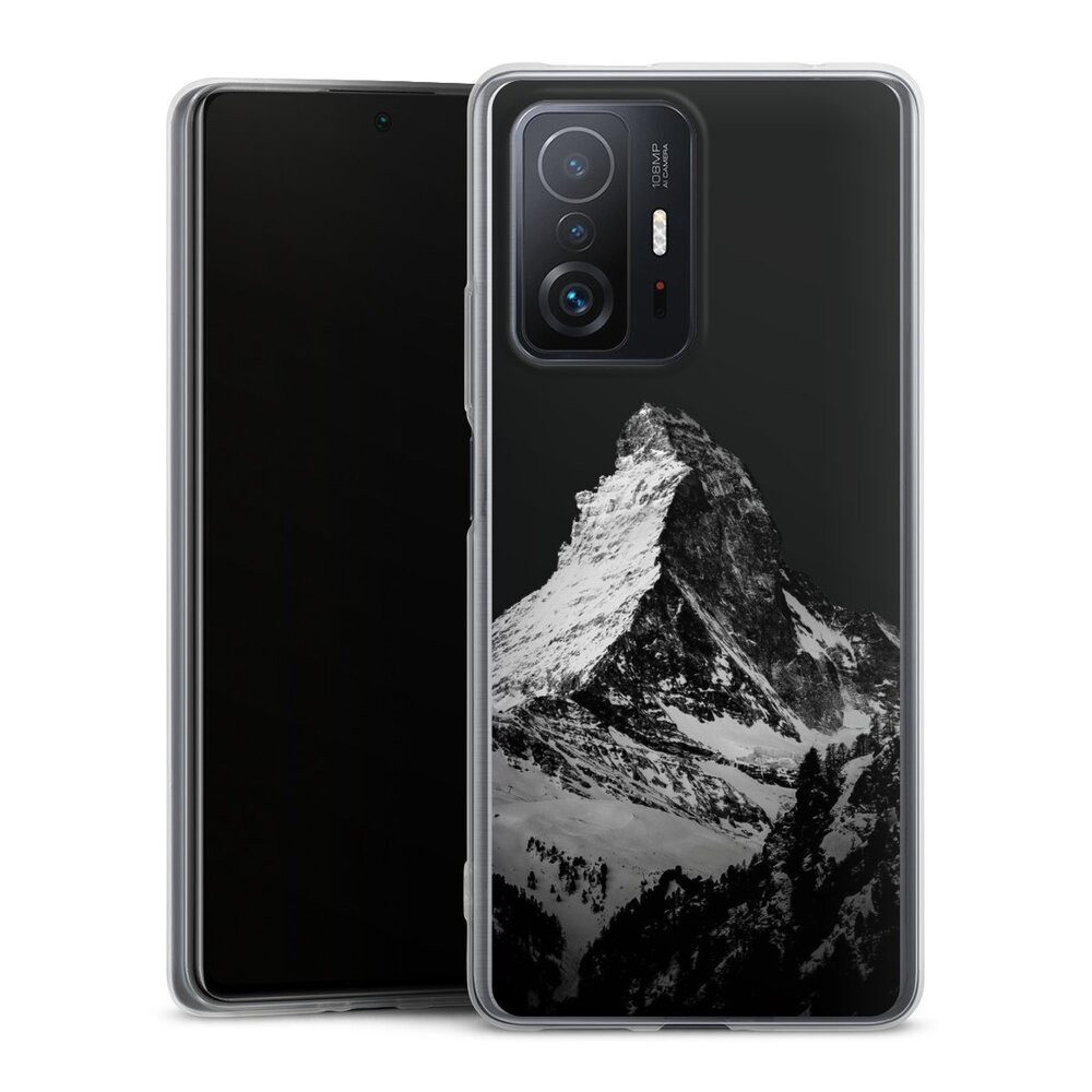 DeinDesign Handyhülle Berg Schnee Alpspitze Snow Capped Mountains Grayscale, Xiaomi 11T 5G Slim Case Silikon Hülle Ultra Dünn Schutzhülle