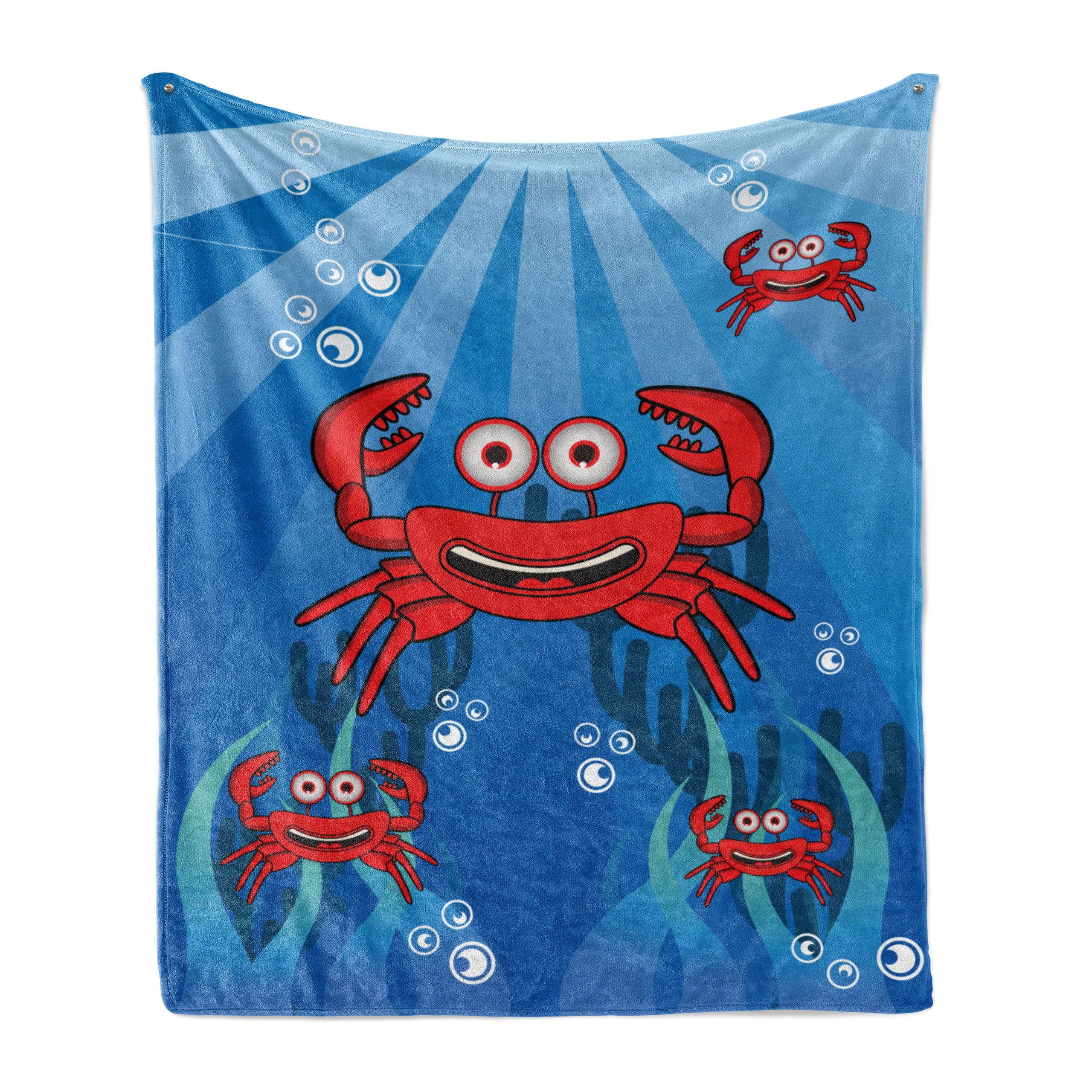 Wohndecke Gemütlicher Plüsch für den Innen- und Außenbereich, Abakuhaus, Krabben Lustige Unterwasser Mascots