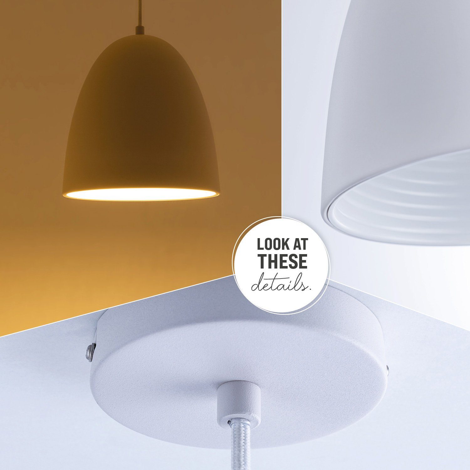 Paco Home Pendelleuchte JACK, ohne Leuchtmittel, Küchenlampe Hängelampe Esszimmer Esstischlampe Innen Gold Weiß
