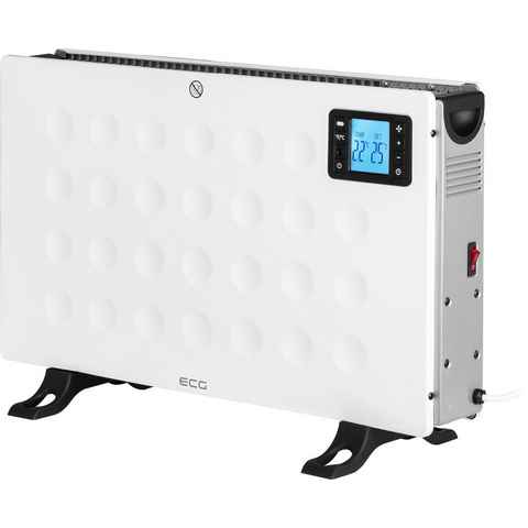 ECG Konvektor TK 2080 DR White, 2000 W, Stufenlos regulierbarer Thermostat, Eingebauter Ventilator