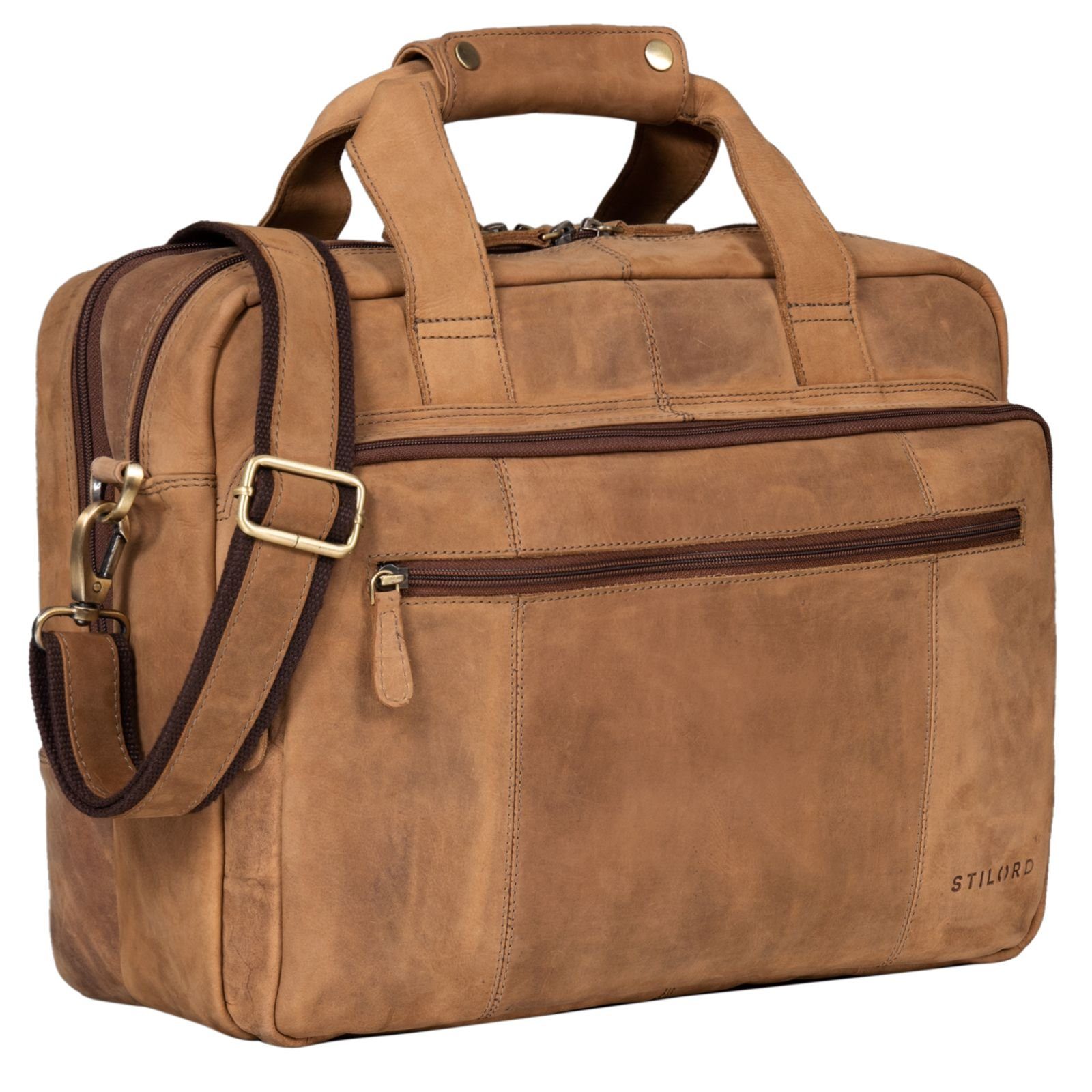 STILORD Aktentasche "Experience" Vintage Lehrertasche Leder groß Herren Damen