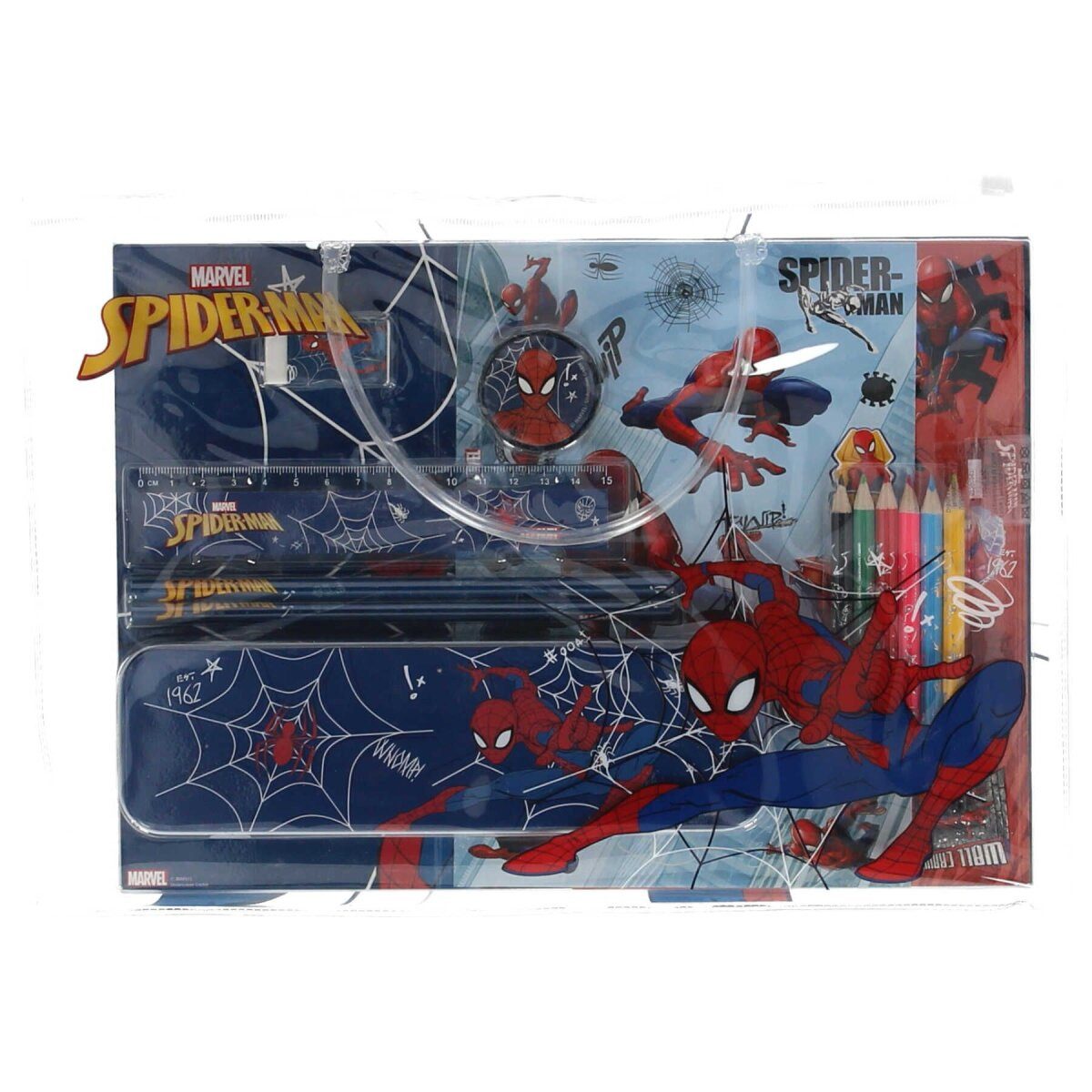 Spiderman Kreativset Spiderman Mal- und Zeichenset Tragbares Set für unterwegs