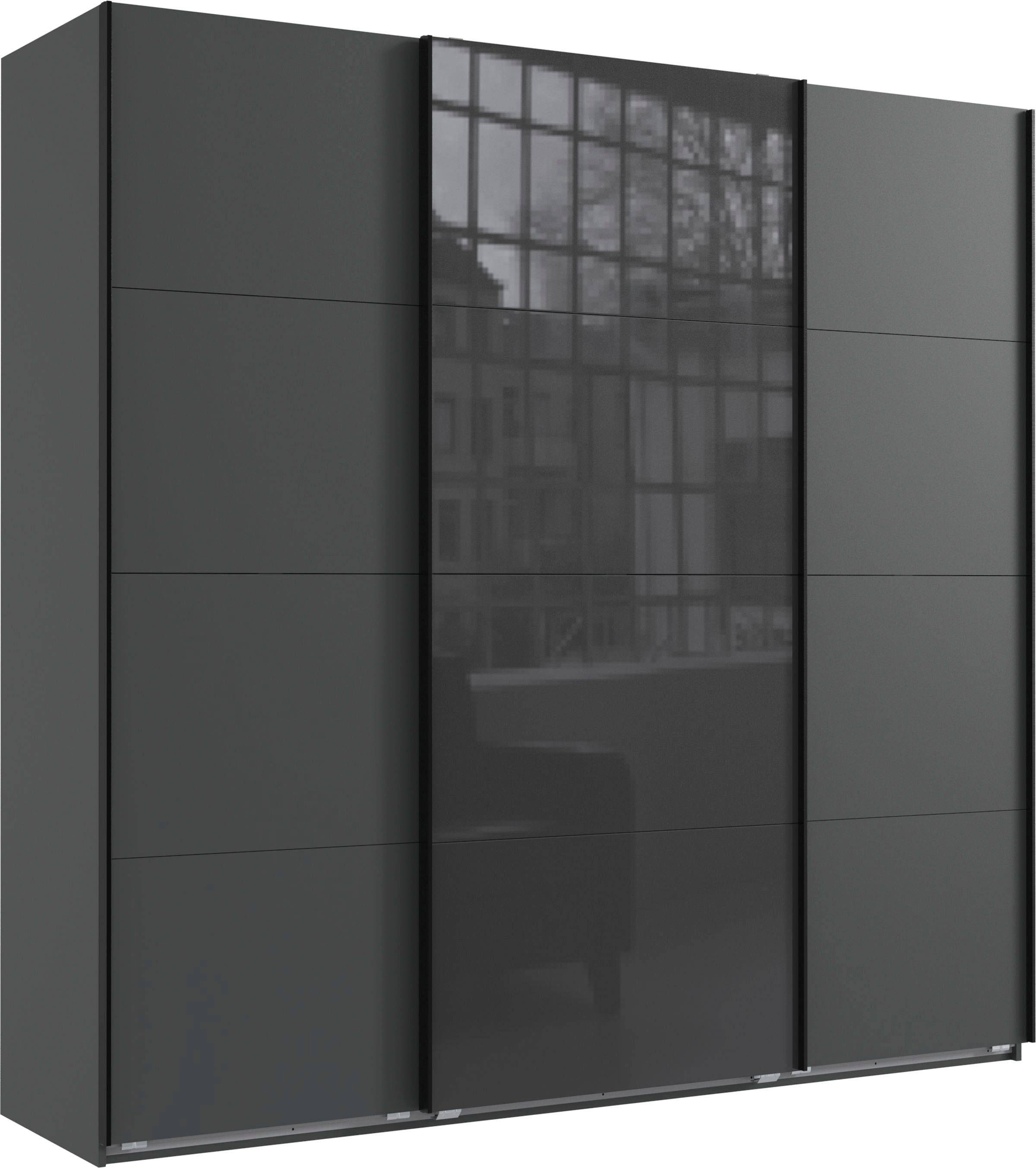 Wimex Schwebetürenschrank Norderstedt INKLUSIVE 2 Stoffboxen und 2 zusätzliche Einlegeböden, mit Glastür
