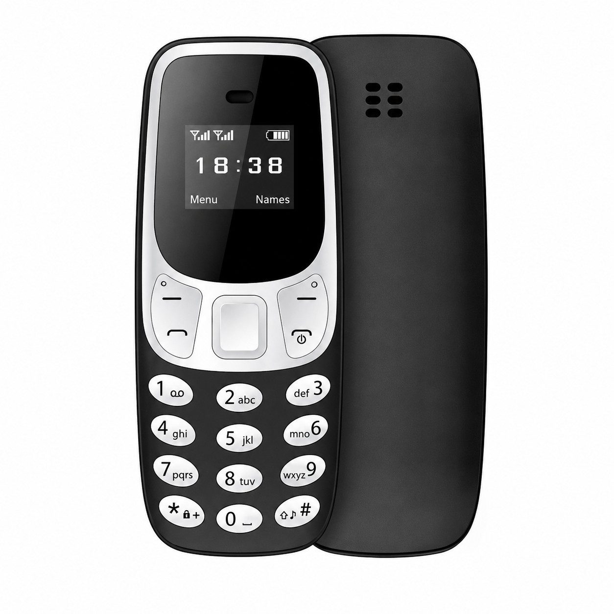 Athlix SERVO BM10 Mini-Funktionstelefon Kinder Rentner Handy (1,68 cm, MP3-Player mit geringer Strahlung und Ohrbügel-Tasche)