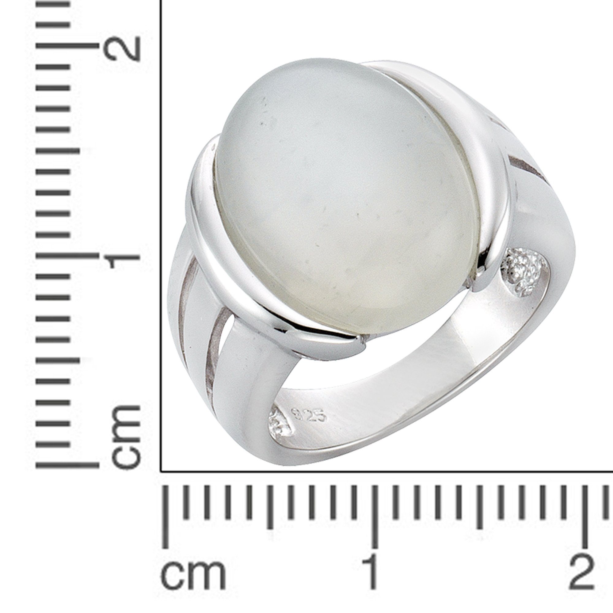 Zeeme Sterling Silber 925/- Fingerring Mondstein