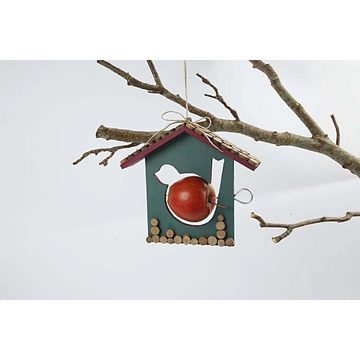 Creotime Schatzkiste Vogelfutterhaus, 19x21 cm, Kiefernholz