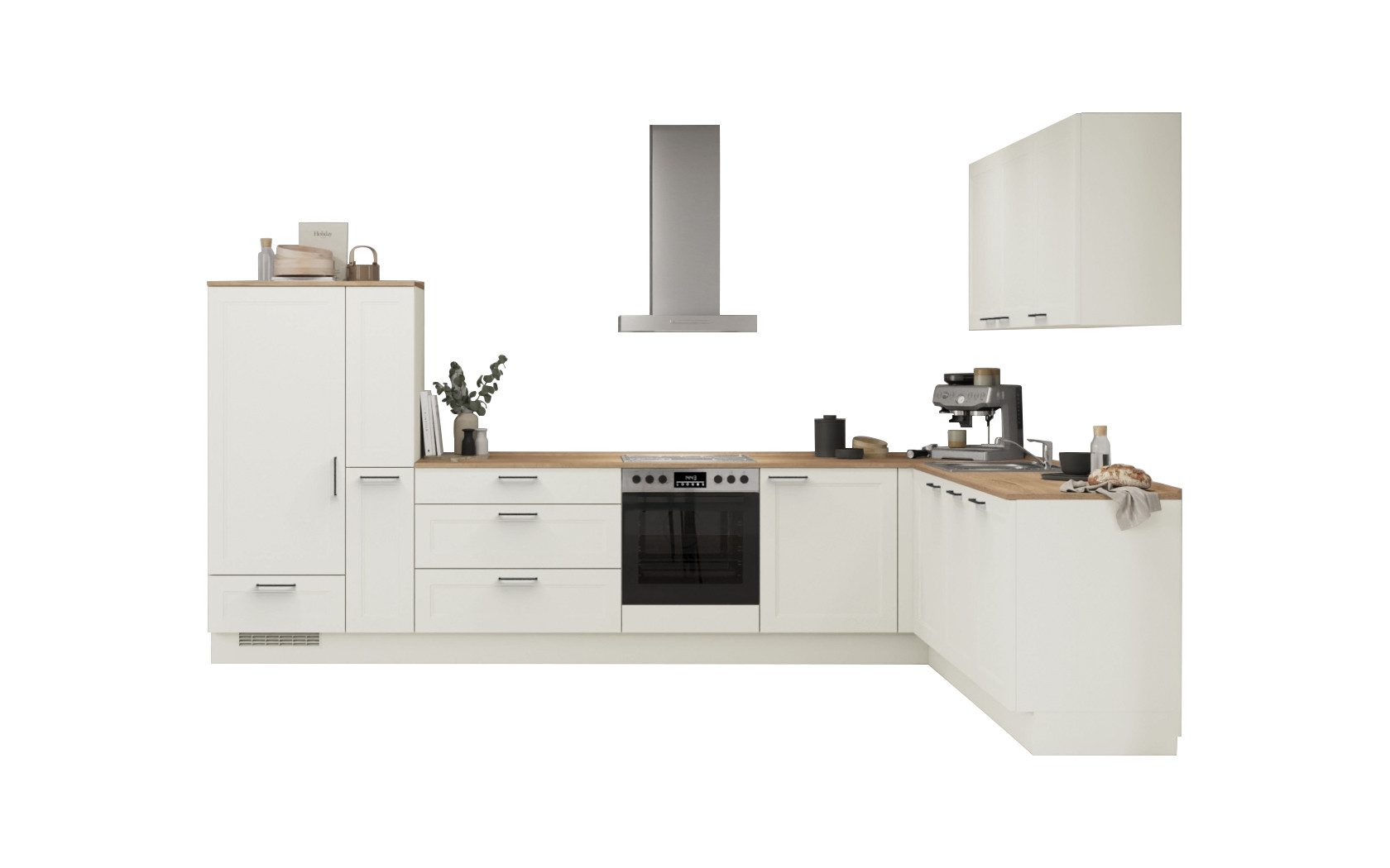 nobilia® Winkelküche Ylva, individuell anpassbar, gratis Küchenplanung mit Profis, (Breite 613.2 cm), vormontiert, wahlw. mit E-Geräten, inkl. Lieferung