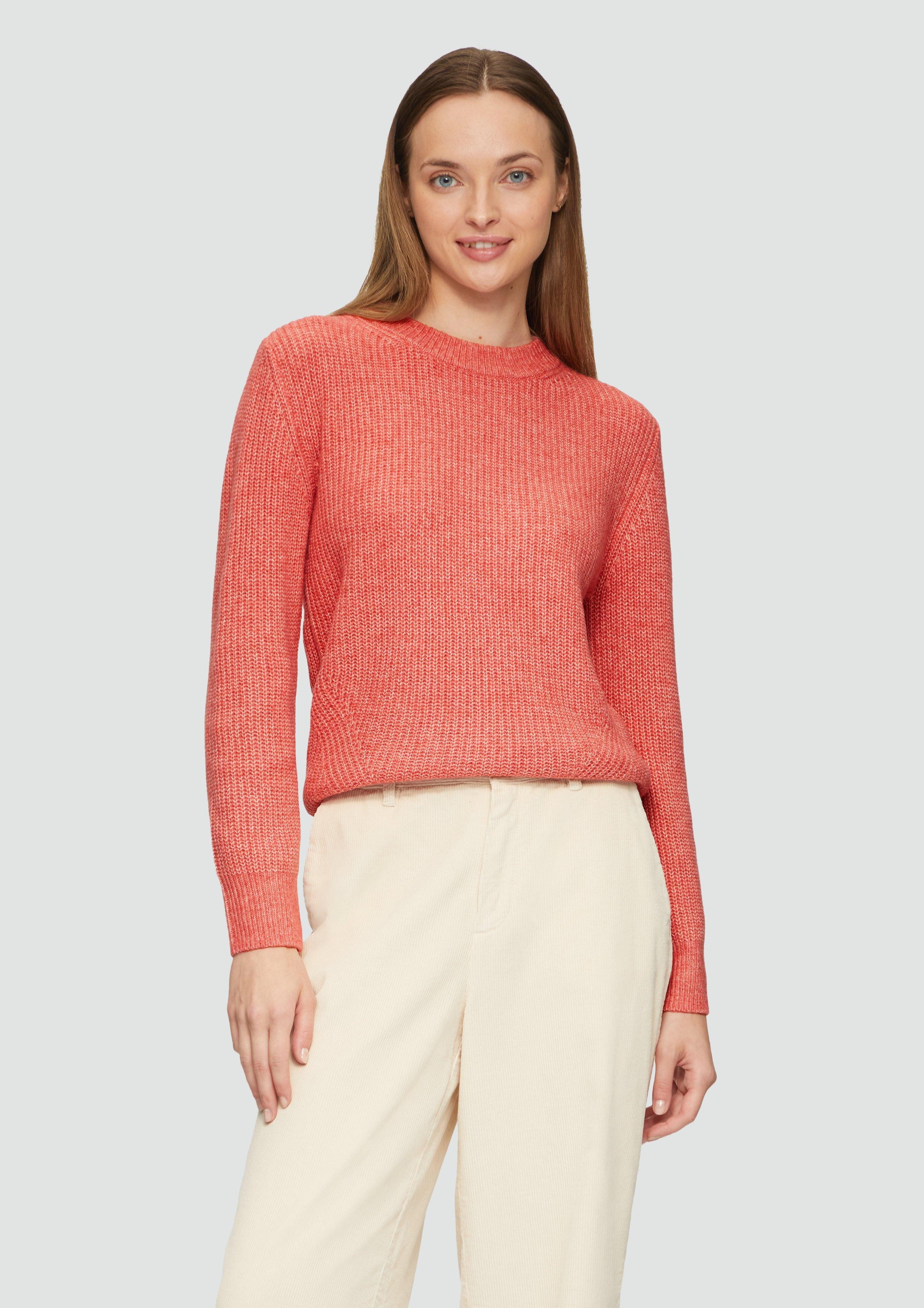 Strickpullover Strickpullover mit Rippdetail und Crew Neck
