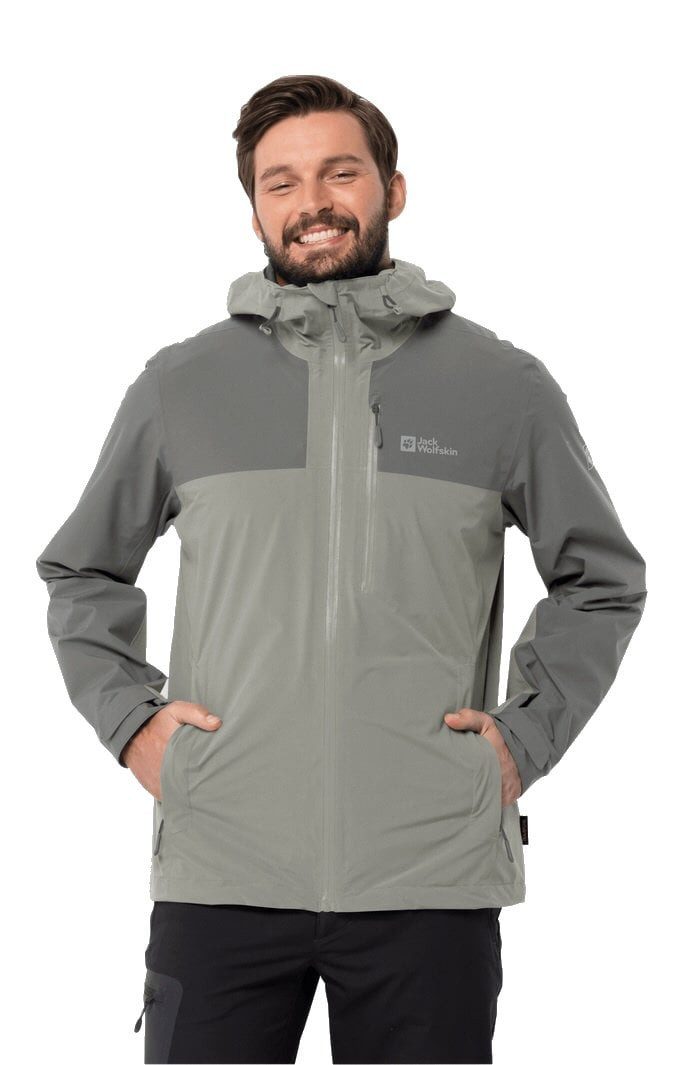 Jack Wolfskin Funktionsjacke Go Hike (wind-/wasserdicht) mistygrün Herren
