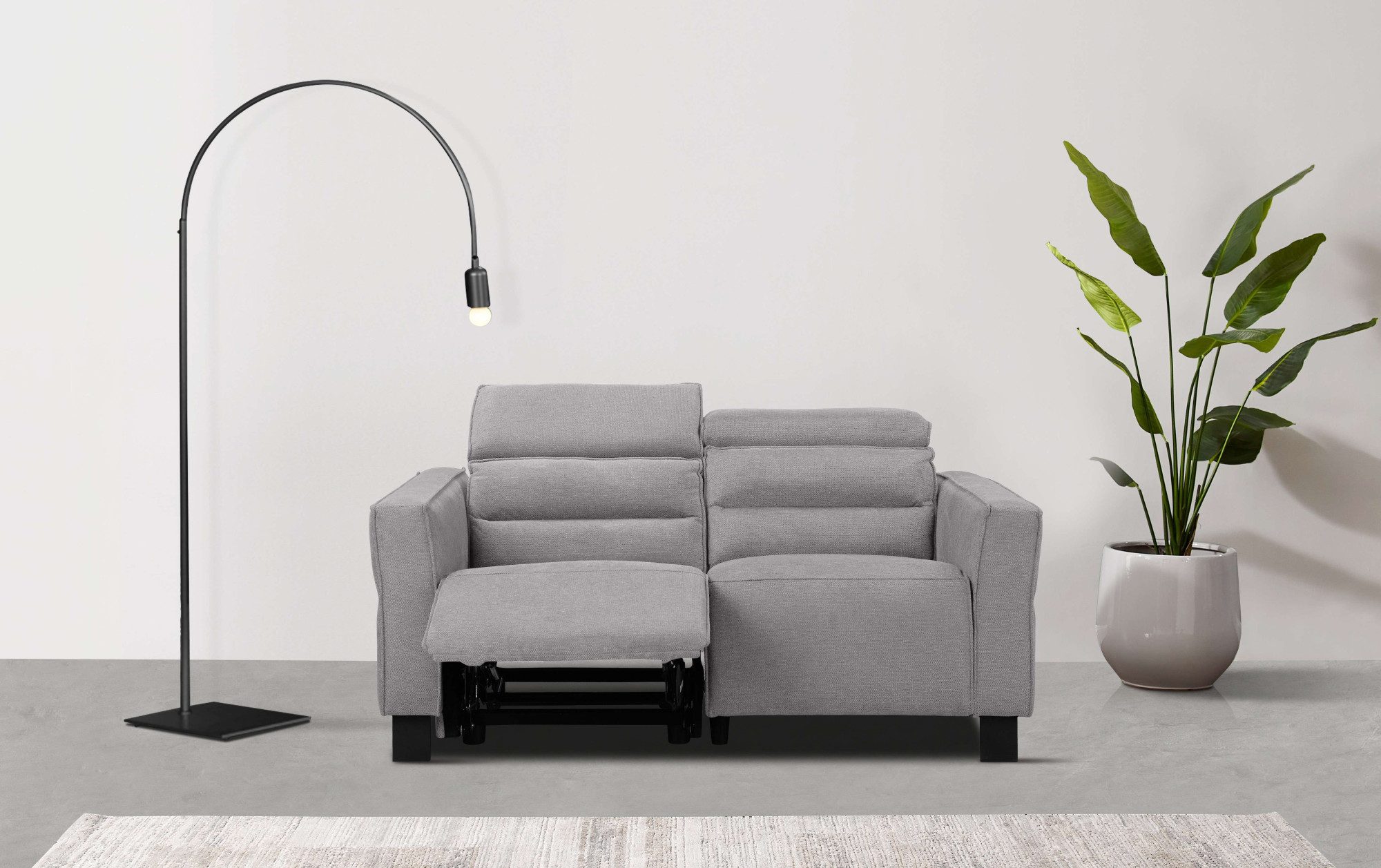OTTO home 2-Sitzer Carpari, 162 cm, mit manueller od. elektrischer Relaxfunktion, (USB A/C), sowie Kopfteilverstellung