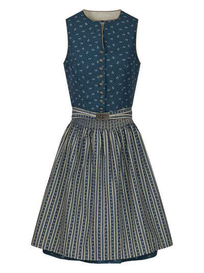 FUCHS Dirndl Midi Dirndl Carla blau (2-tlg) blau