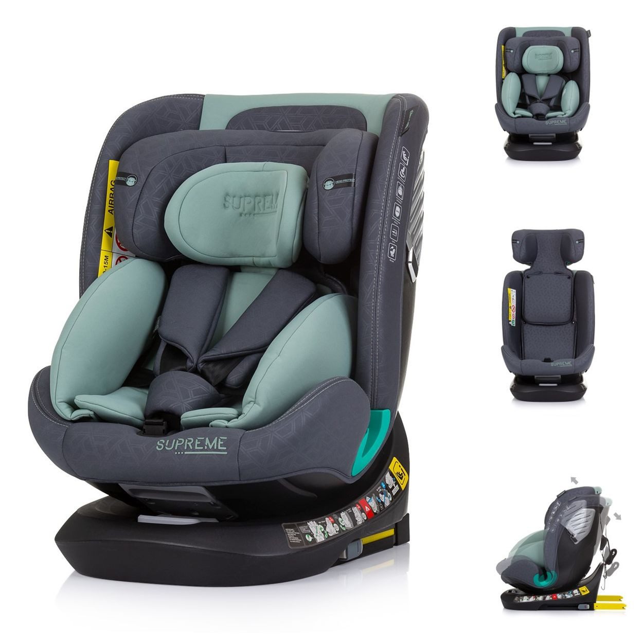 Chipolino Autokindersitz i-Size Kindersitz Supreme, ab: 0, bis: 12, (40-150 cm) verstellbar 360° drehbar Isofix