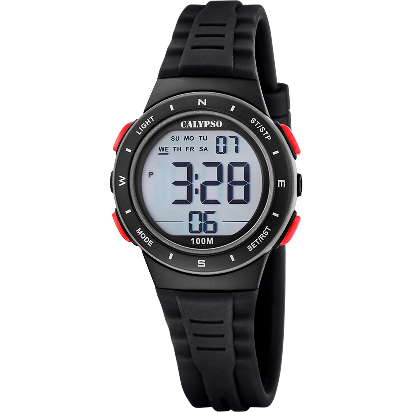 CALYPSO WATCHES Chronograph Junior Collection K5885_4, Quarzuhr, Armbanduhr, Silikonarmband, digital, Tag, Wochentag, Monat