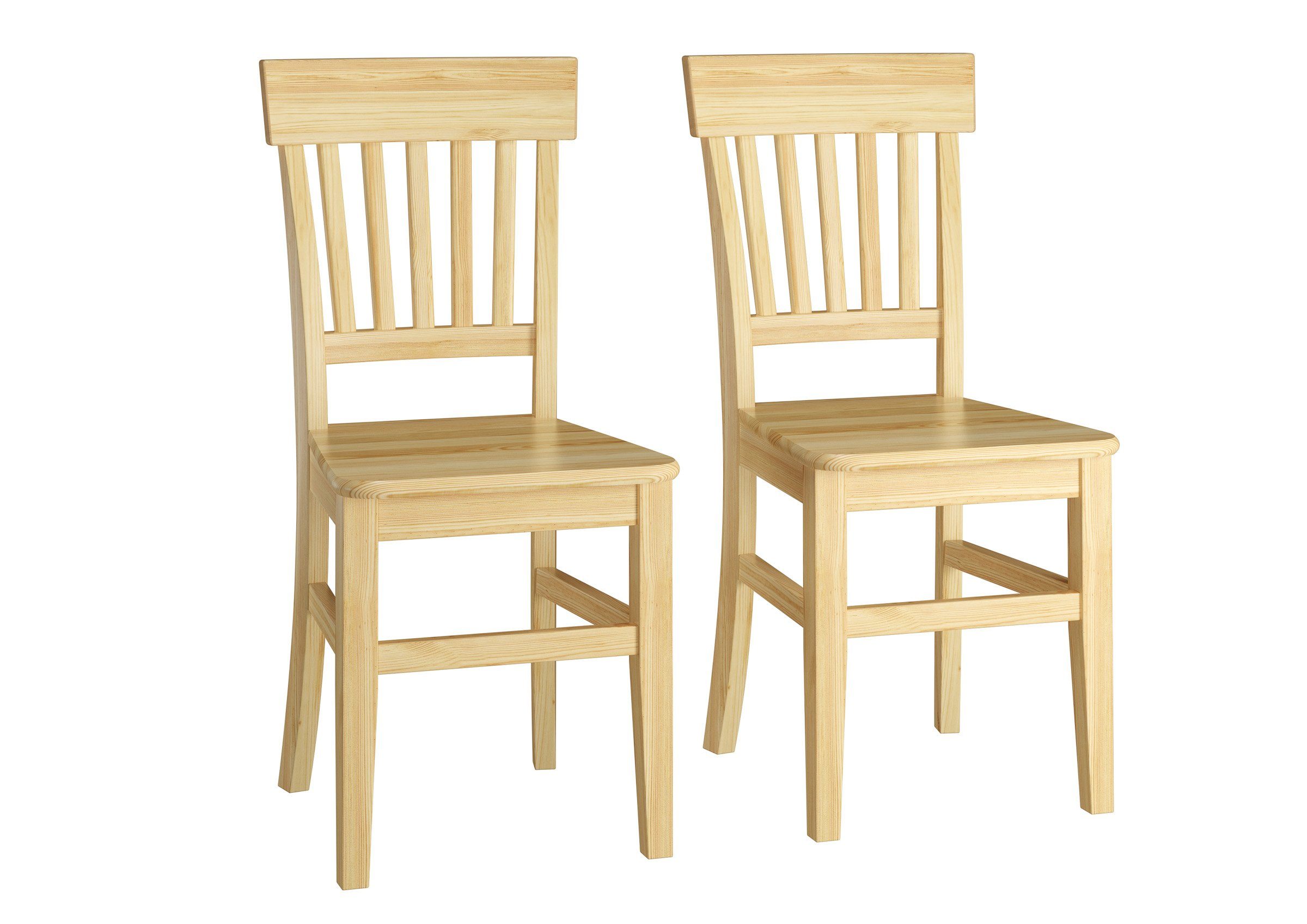 ERST-HOLZ Esszimmerstuhl Klassischer Holzstuhl Küchenstuhl Doppelpack oder Einzelstuhl