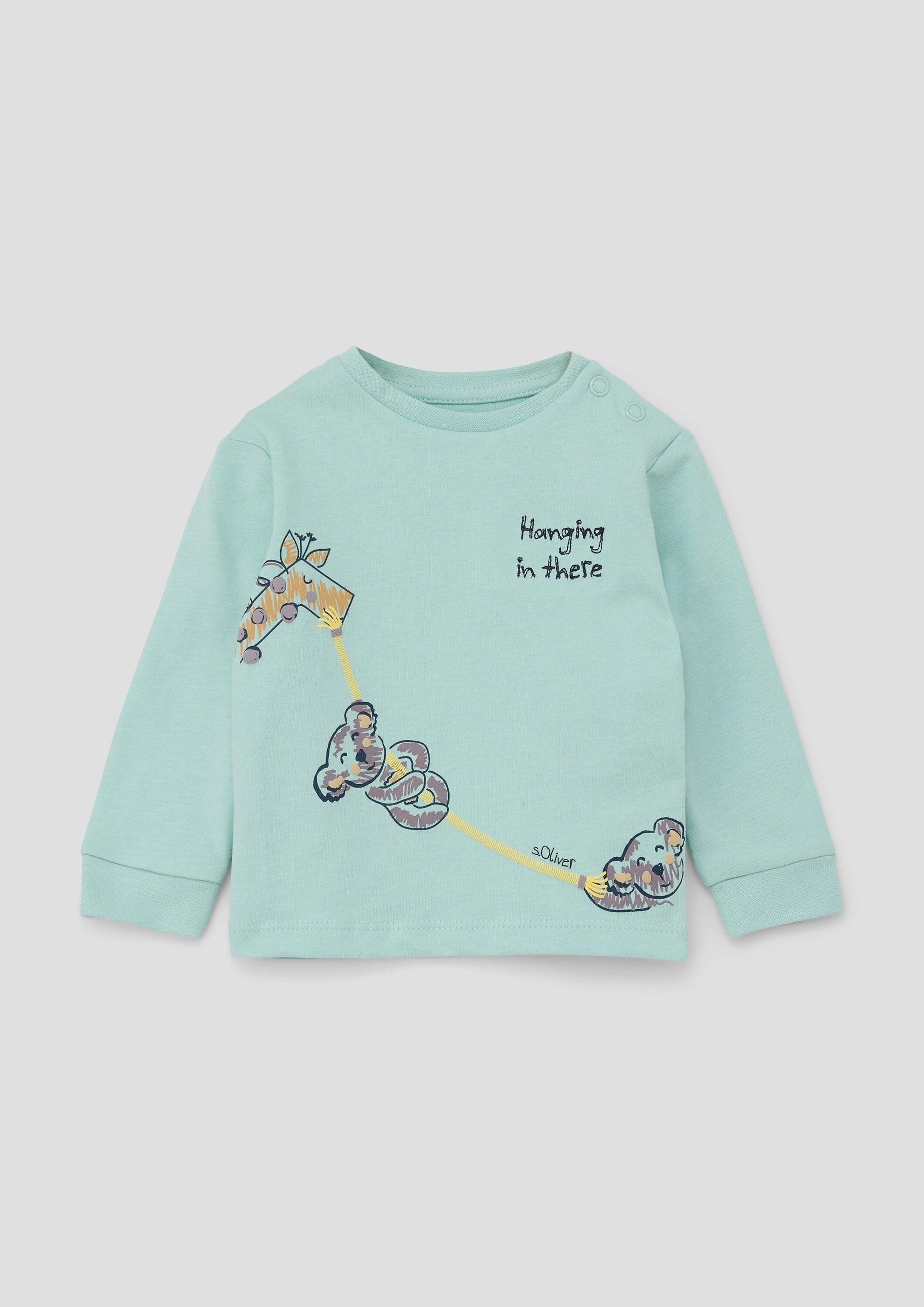 s.Oliver Langarmshirt T-Shirt Longsleeve mit Reliefprint