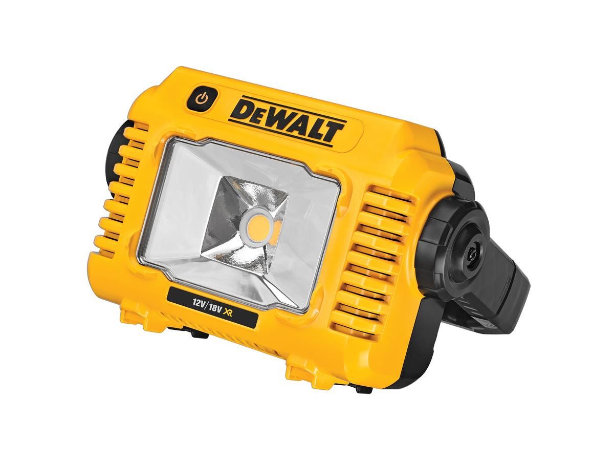 DeWalt Arbeitsleuchte Basisv., Multi-Positionsgriff für einfachen Transport, Sehr warmes Licht mit bis zu 4.000 Kelvin, Dreistufige Lichtstärkeneinstellung mit 500, 1.000 und 2.000 Lumen
