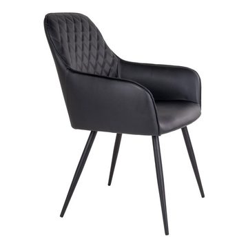 House Nordic Bücherregal Harbo Dining Chair – Esszimmerstuhl aus PU, schwarz mit schwarzen B...