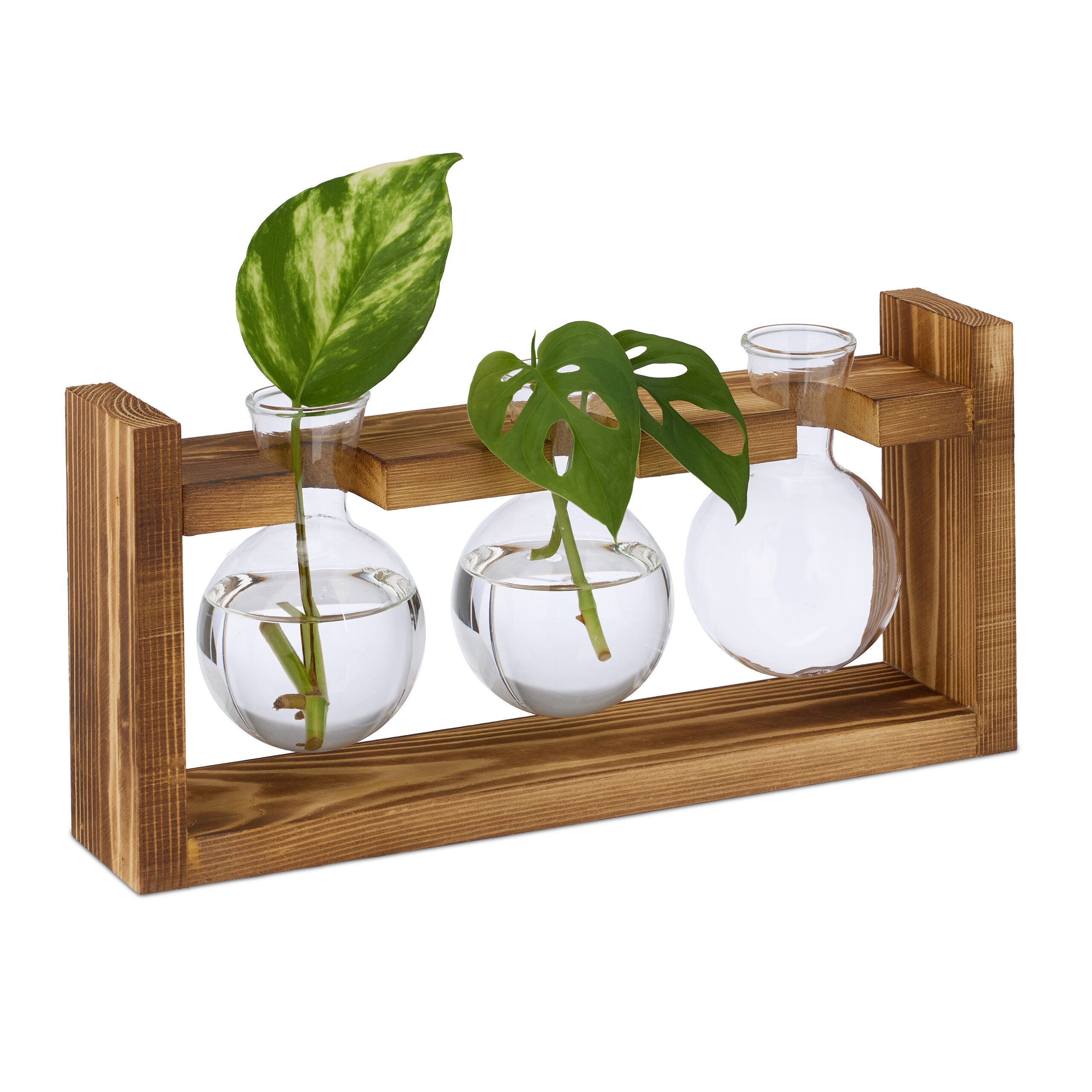 relaxdays Dekovase Reagenzglas Vase mit Ständer, A günstig online kaufen