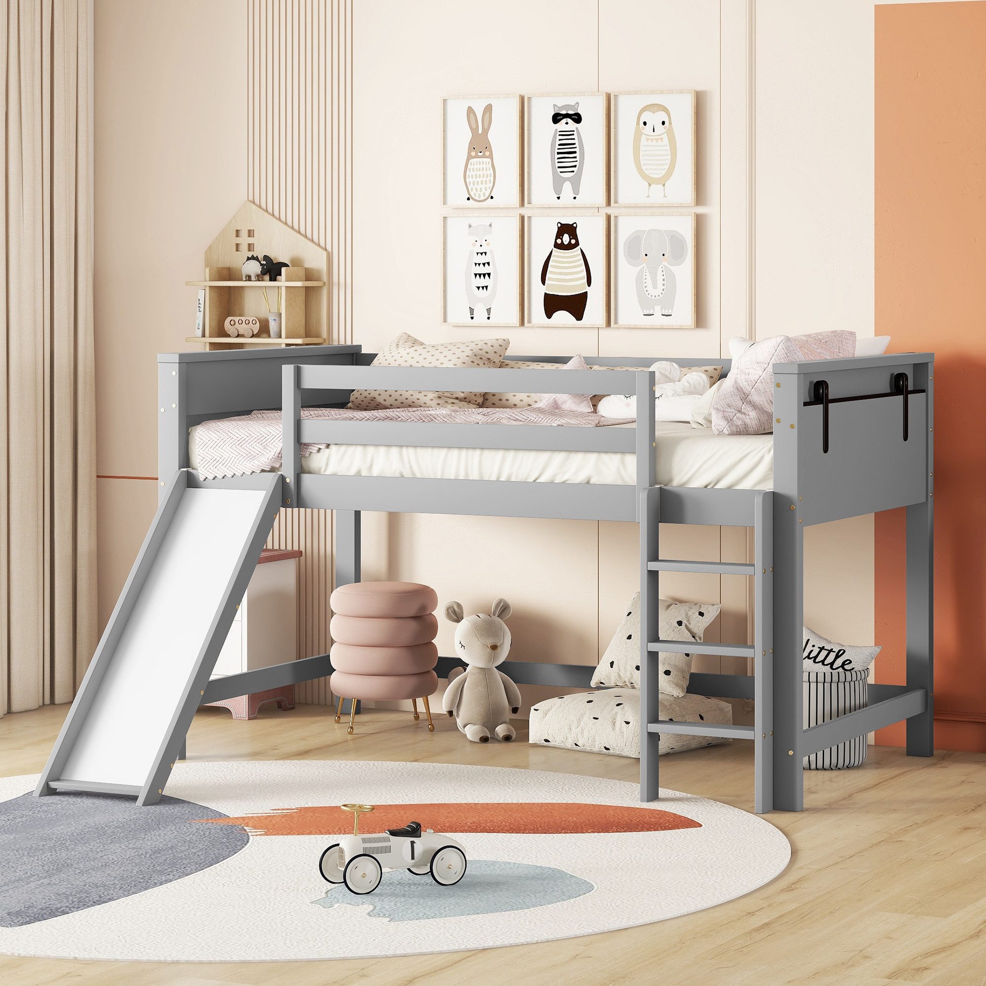 Hochbett 90x200cm Mit Kleiderschrank - Kinderbett Aus Kiefernholz