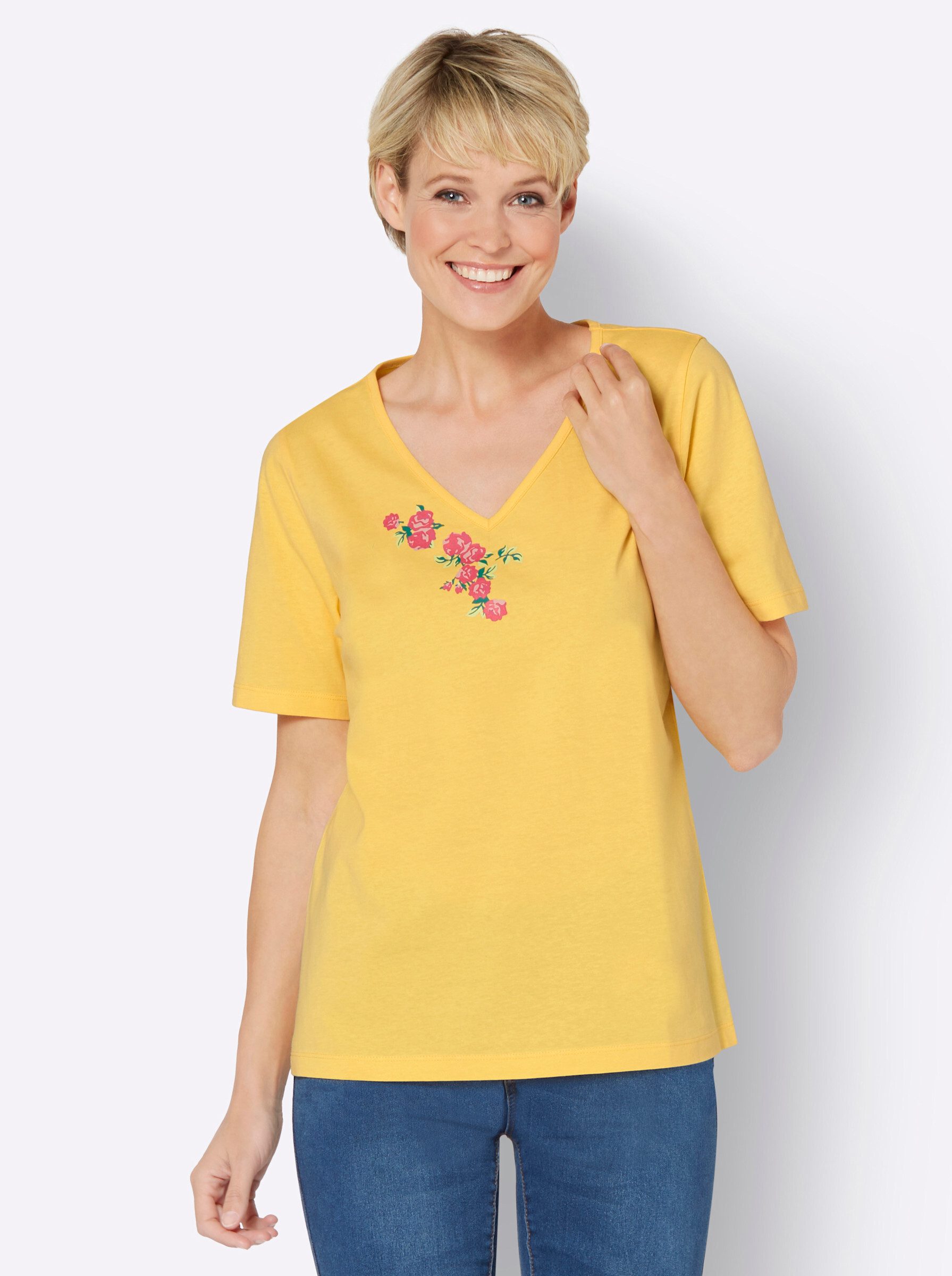 Sieh an! T-Shirt V-Shirt Kurzarm