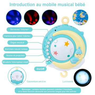 DOPWii Mobile Babybett Elektrisch mit Licht und Timing, mit 150 Melodien