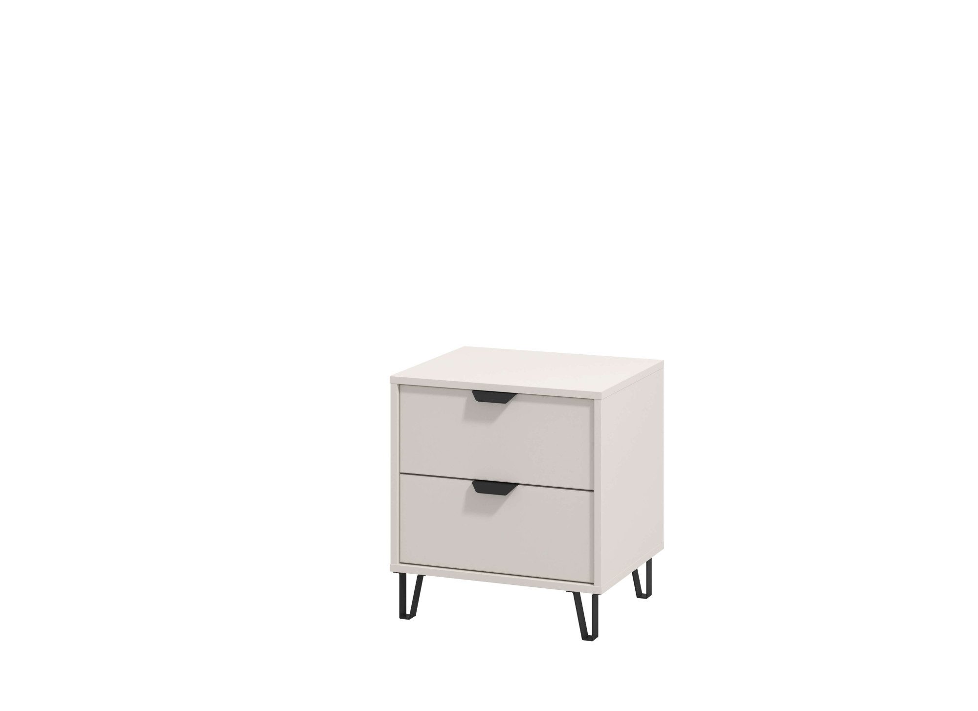 Nachtkommode Lucca Nachttisch, Nachtschrank, Trendfarbe cashmere, 48x40x52cm