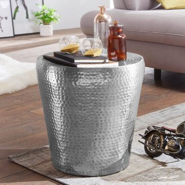 KADIMA DESIGN Beistelltisch Dekotisch Metall Ablagetisch Anstelltisch Silber