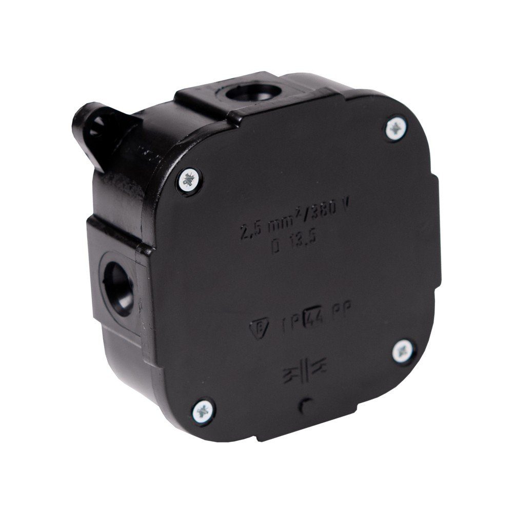 Kabelbox Abzweigkasten Aufputz Feuchtraum IP44 Verbindungsdose ohne Klemmen Abzweigdose schwarz 88x88x40mm