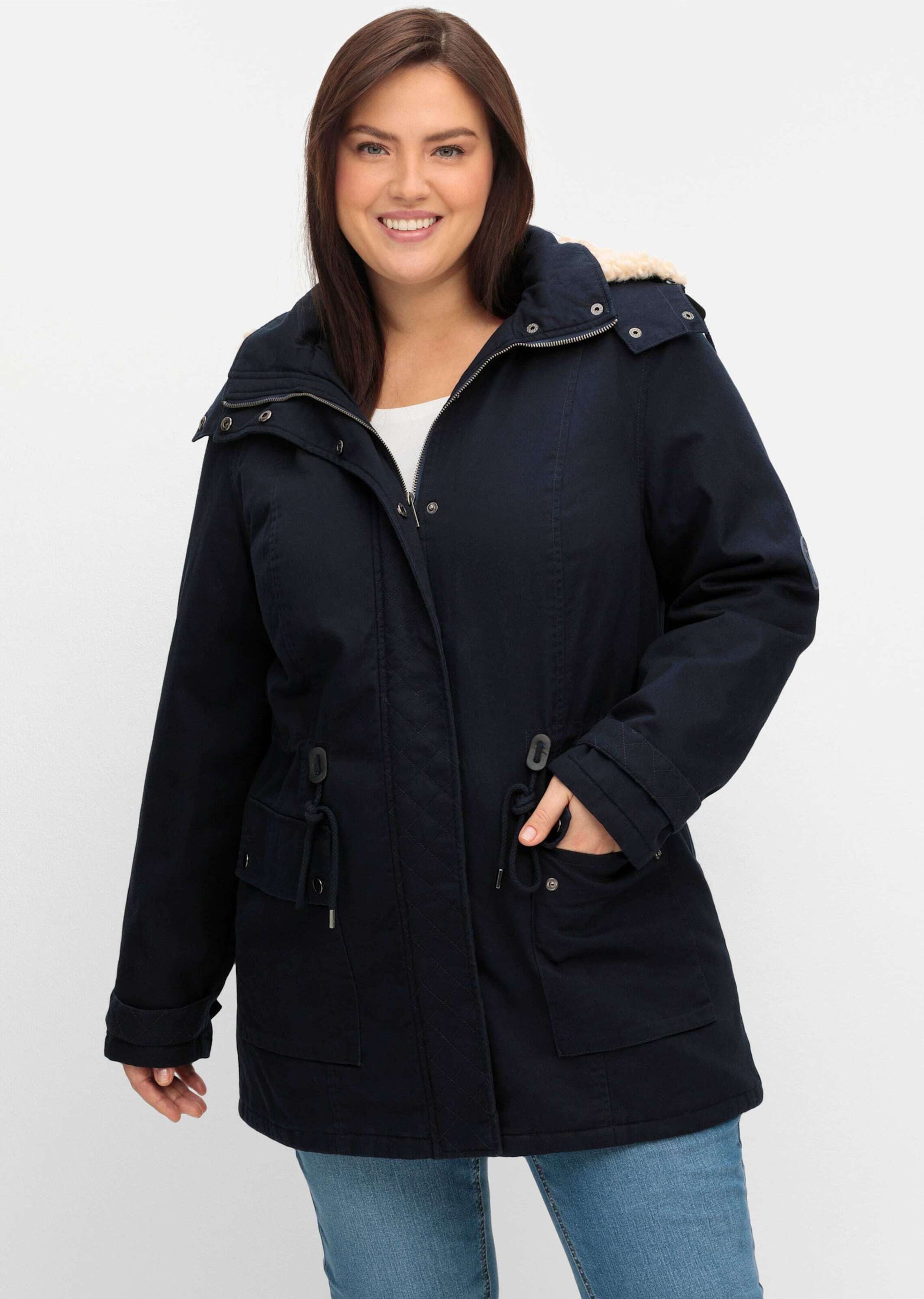 Sheego Allwetterjacke Parka Langarm wasserabweisend und wärmend wattiert