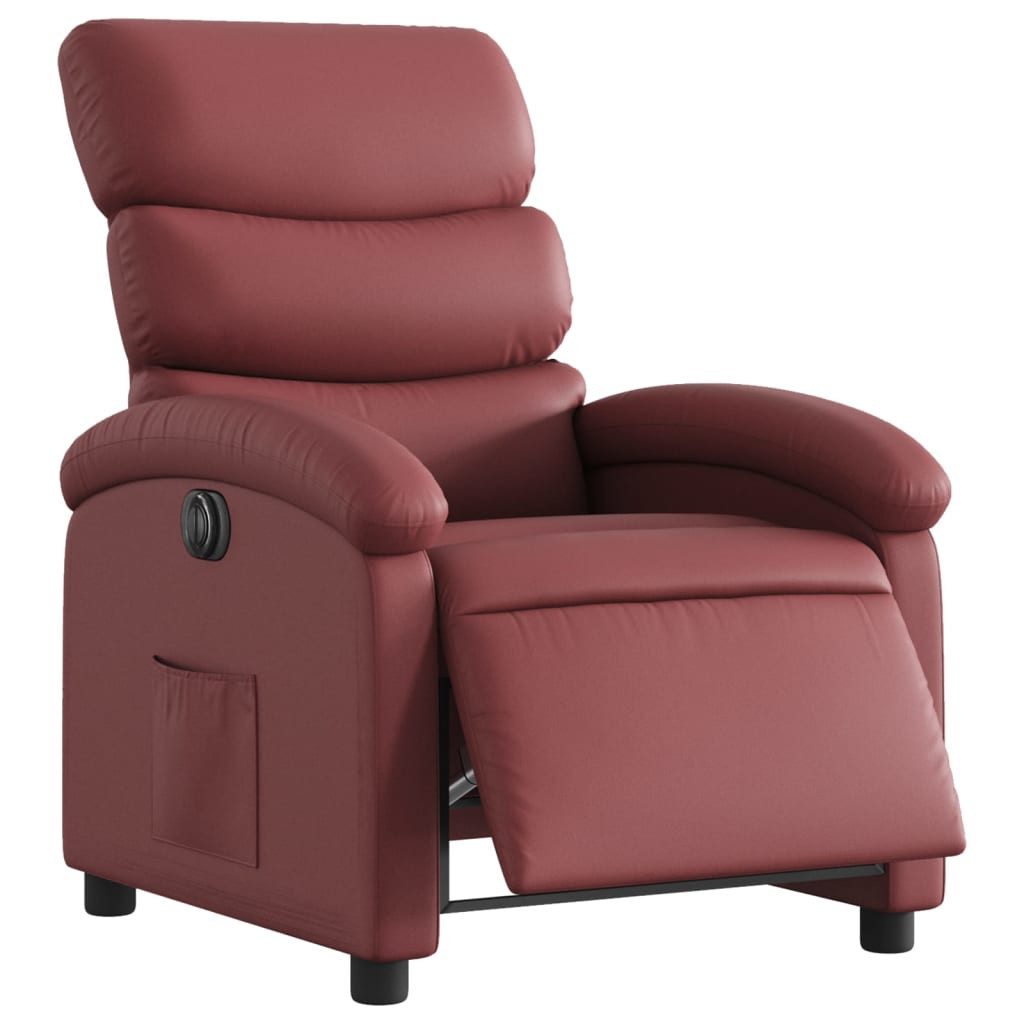 vidaXL Кресла Relaxsessel Elektrisch Weinrot Kunstleder (1-St)