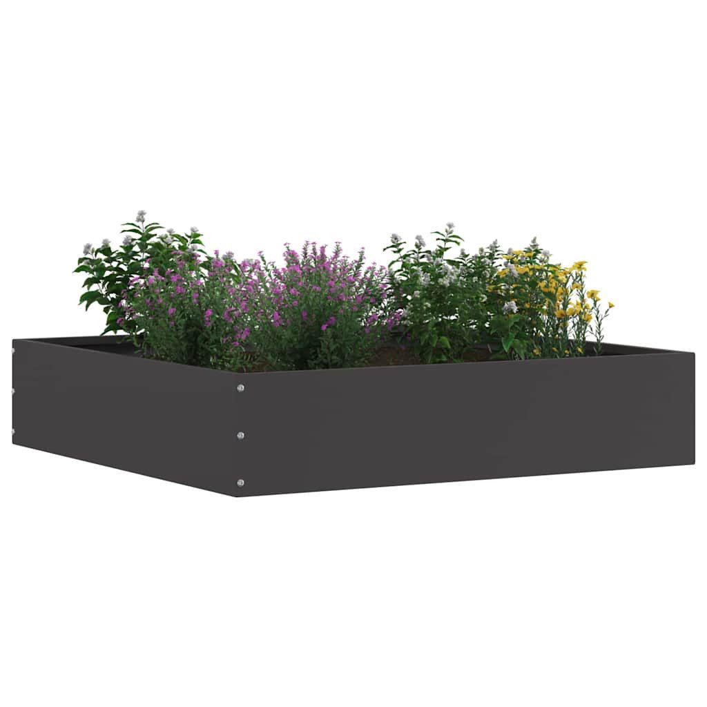 vidaXL Beetumrandung Raseneinfassung 6 Stk. 60 x 60 x 13 cm Stahl Schwarz