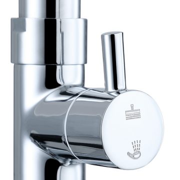 HOMELODY Duschsystem Duschset mit 3-Strahlen Handbrause Regendusche, 3 Strahlart(en), Hakendesign,G1/2-Anschluss,Chrom,Messing