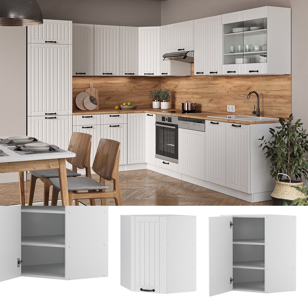Vicco Eckhängeschrank Fame-Line, Weiß Landhaus/Weiß, 57 günstig online kaufen