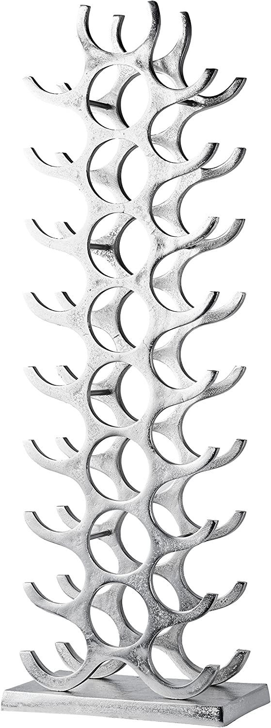 MichaelNoll Weinregal Weinregal Flaschenregal Alu Silber Weinständer Metall Raw - 101 cm