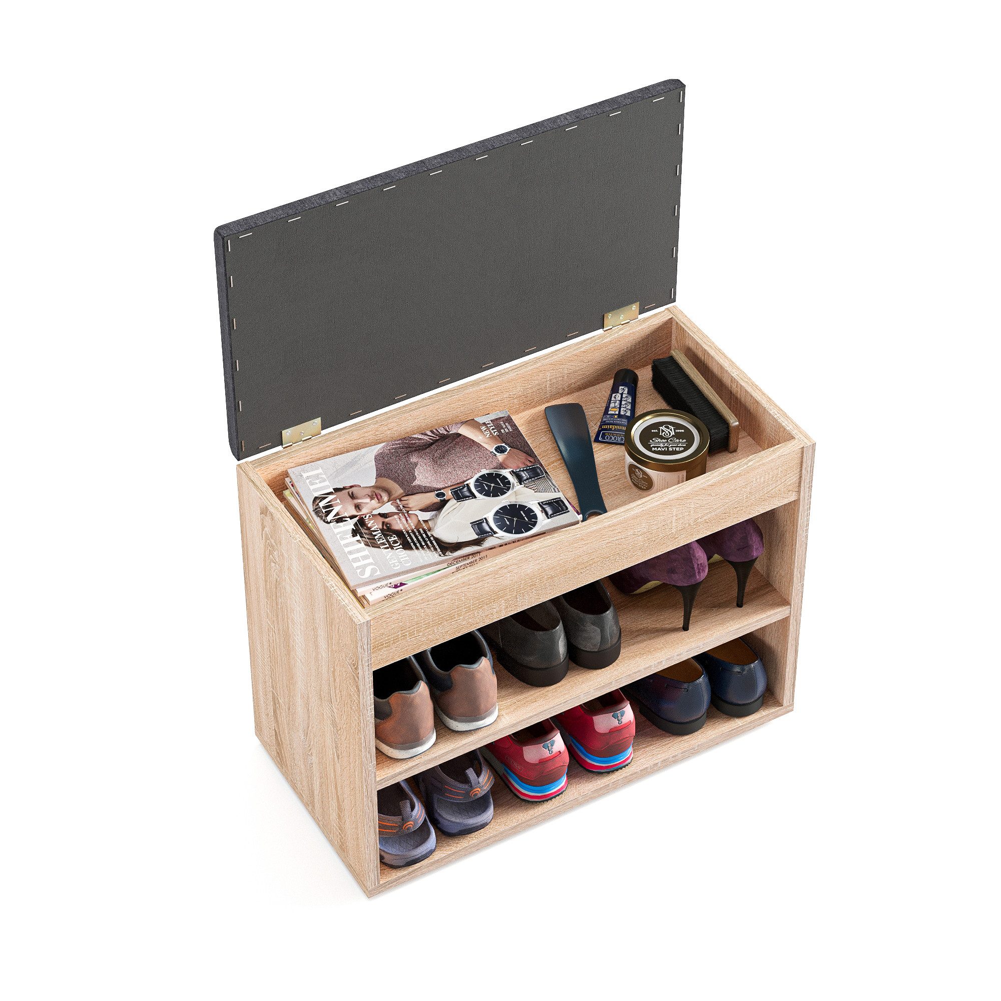KOMTO Schuhschrank Schuhbank mit Sitzfläche Schuhschrank günstig online kaufen