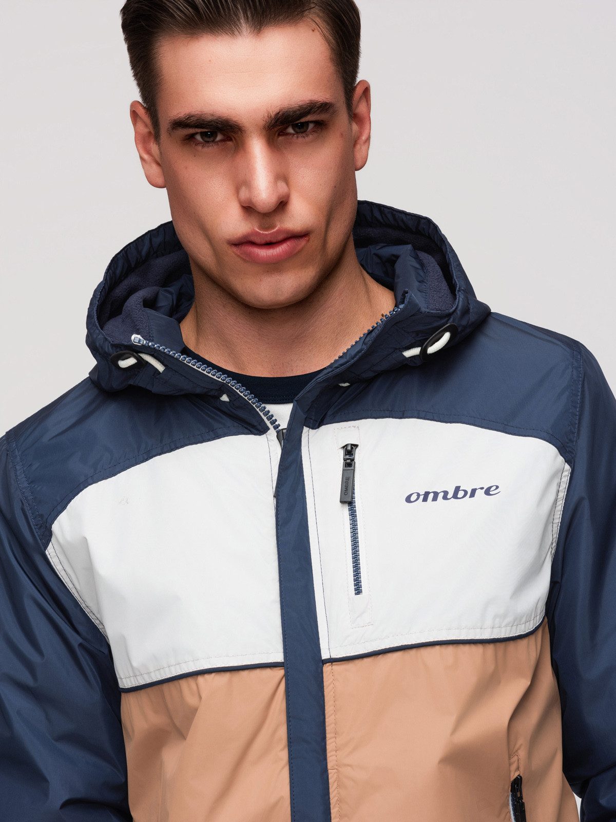 OMBRE Allwetterjacke Leichte farbige Herren-Sportjacke mit Fleece