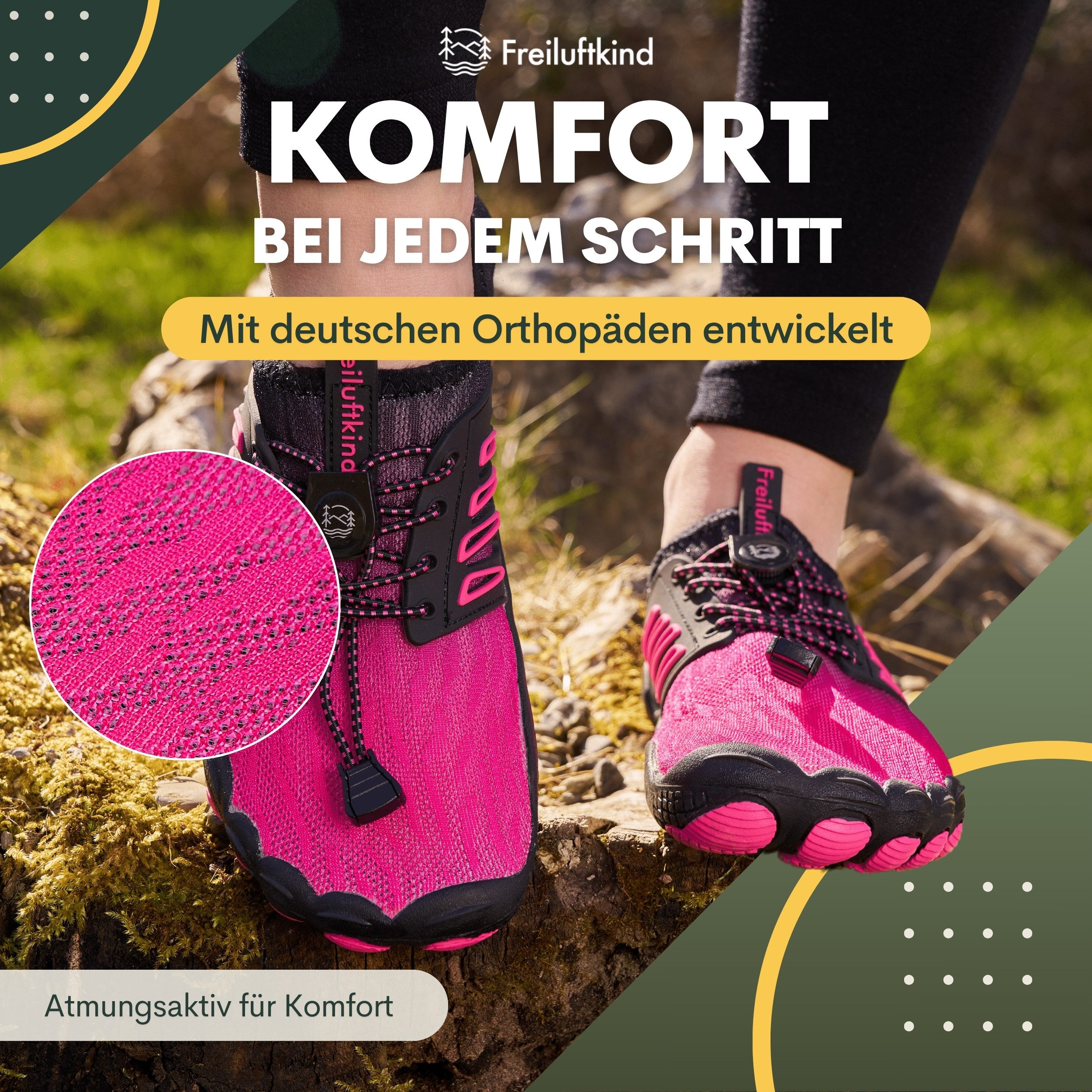 Freiluftkind Das Original – Tokai rutschfeste Barfußschuhe Sneaker Schnellverschluss