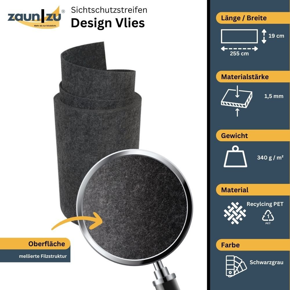 zaunzu Sichtschutzstreifen Design Vlies für Doppelstabmatten günstig online kaufen