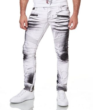 KINGZ Slim-fit-Jeans im Batik-Look