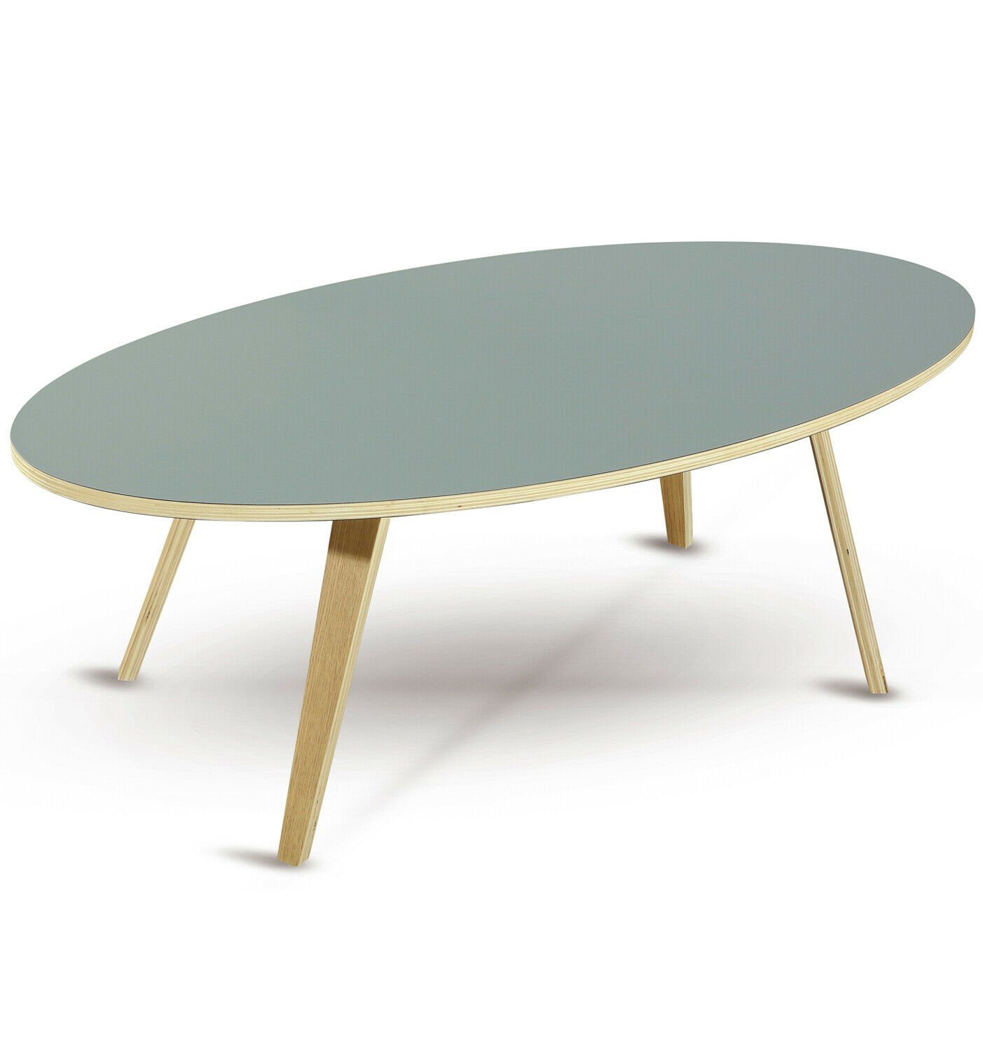dasmöbelwerk Couchtisch Couchtisch Grau Beistelltisch oval 120cm ARVIKA Skandinavisch Tisch