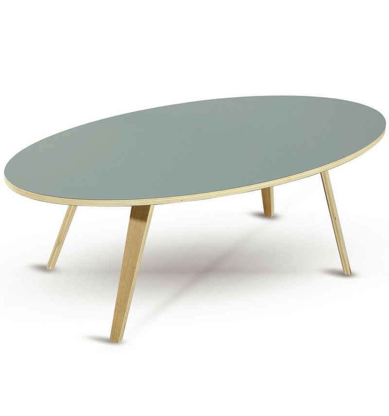 dasmöbelwerk Couchtisch Couchtisch Beistelltisch Skandinavisch Tisch ARVIKA oval 120cm Grau