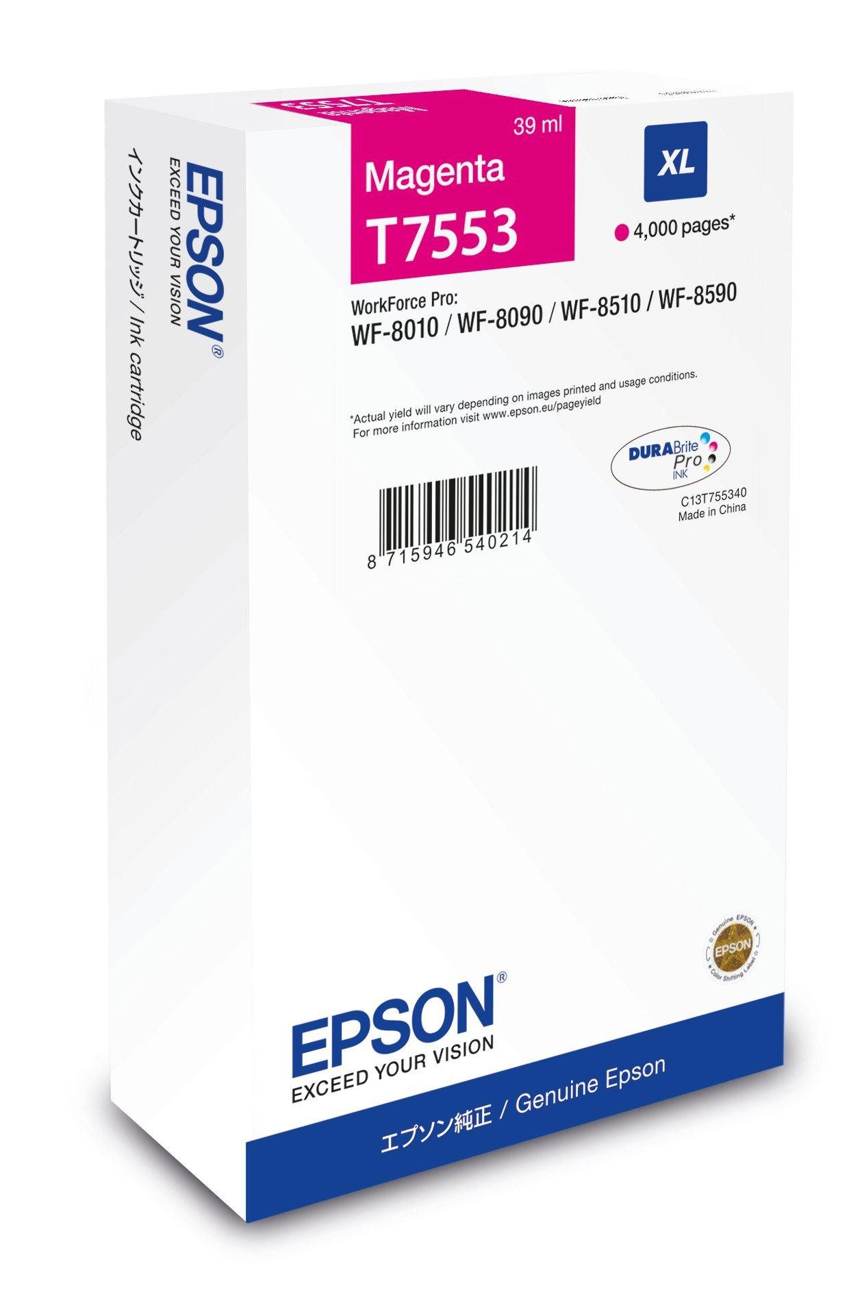 Epson WF Tinte magenta XL 4000Seiten 39ml Tintenpatrone