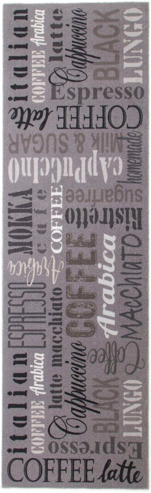 Primaflor-Ideen in Textil Küchenläufer COFFEE, Made in Belgium, rechteckig, Höhe: 6,5 mm, mit Schriftzug, Größe 50x150 cm, rutschhemmend, waschbar, Küche