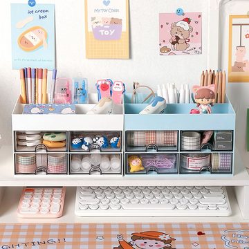 NUODWELL Kinderschreibtisch Büro Schreibtisch Organizer mit Schublade, Kunststoff Stifthalter