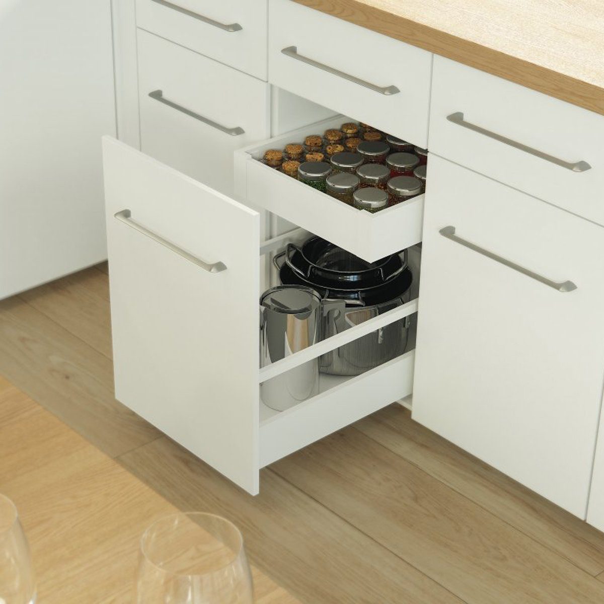 MS Beschläge Teleskopauszug Schubladensystem Weiß Schubkasten-Set Soft Close – Bild 5 von 5
