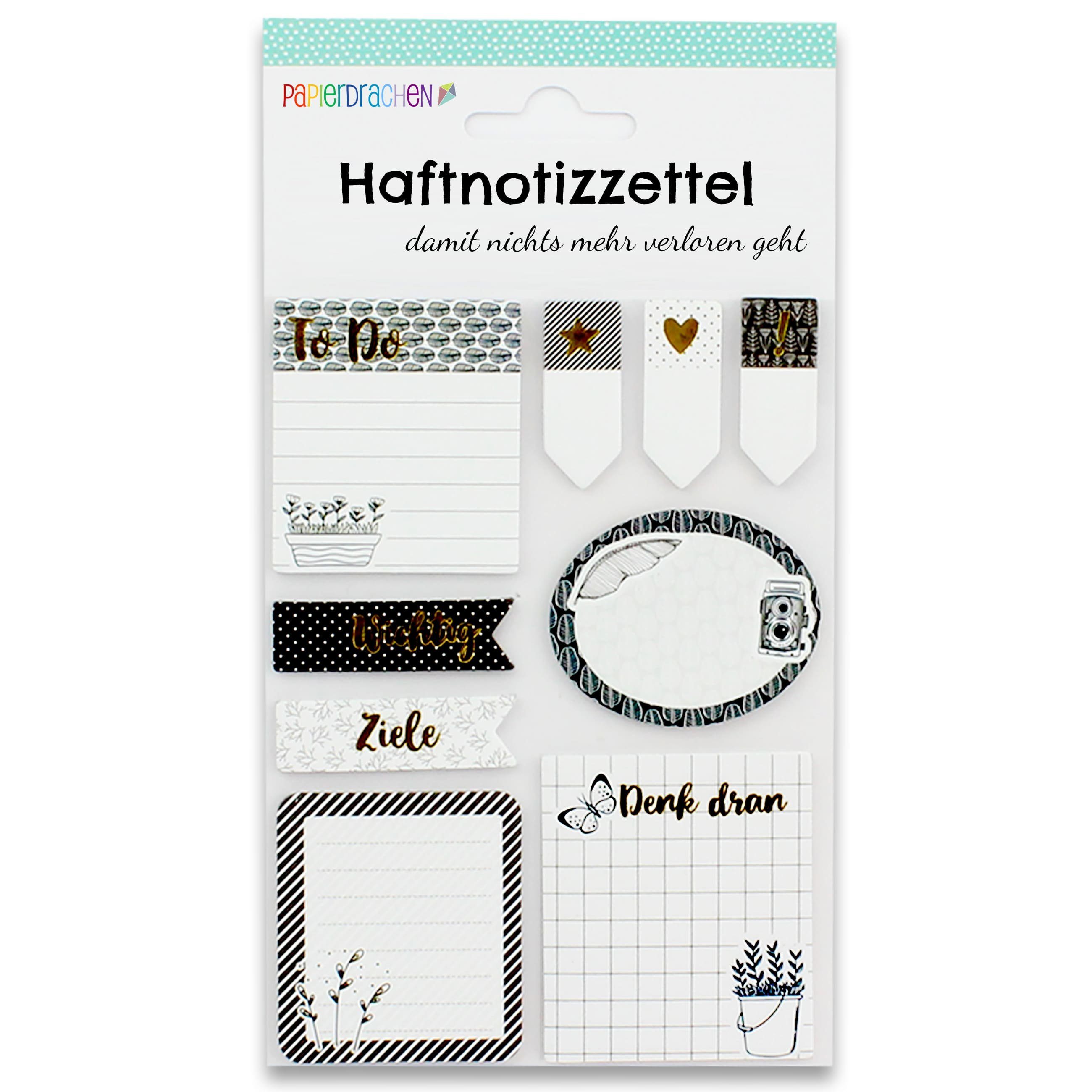 PAPIERDRACHEN Haftnotizblock Bullet Journal Sticky Notes - Blöcke Haftnotizen, Klebezettel