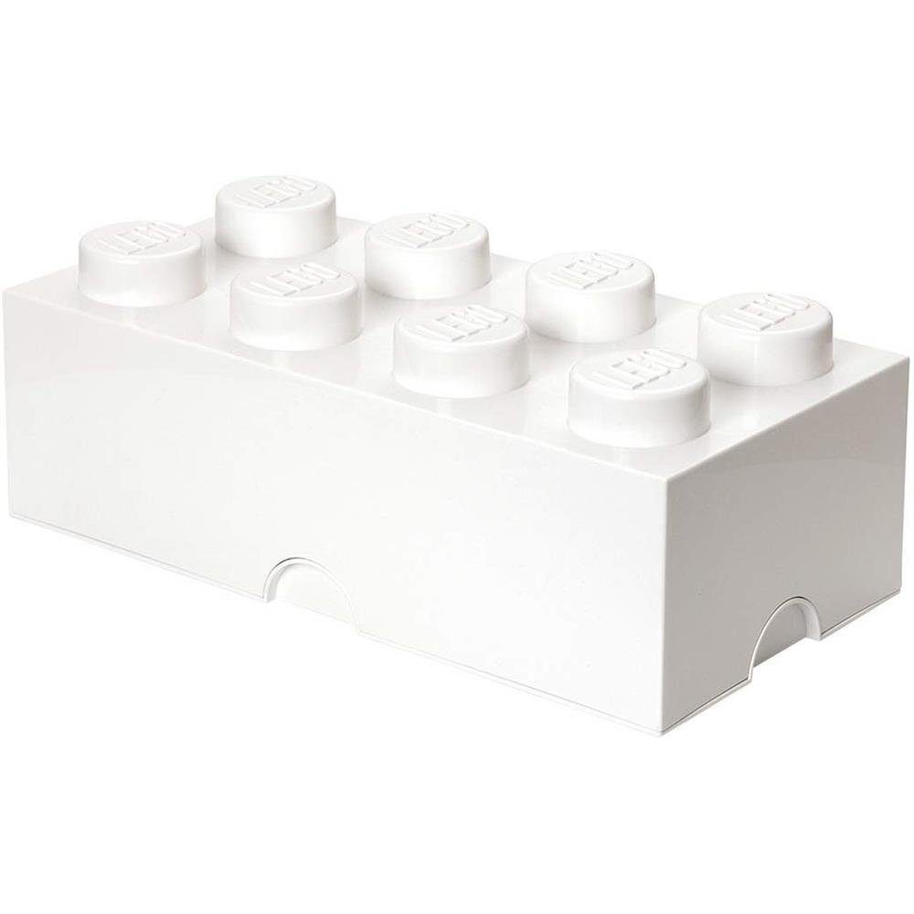 Room Copenhagen Aufbewahrungsdose LEGO® Storage Brick 8 Weiß, mit 8 Noppen, Baustein-Form, stapelbar