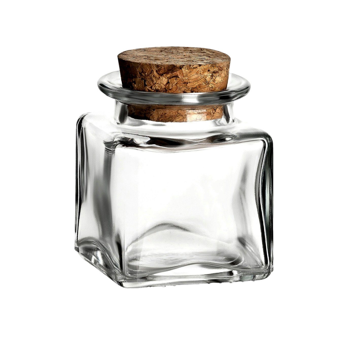 gouveo Vorratsglas Gewürzgläser 50 ml eckig mit Korken - Mini Korkengläser mit Korken, (12-tlg) – Bild 3 von 5